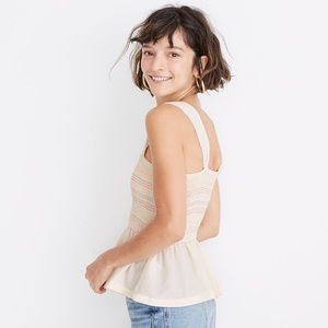 Madewell Texture & Thread Rainbow Smocked Peplum Tank Top size XXS
